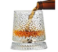 Wine Glasses - Transparent Round Bottom, Rotating Classic Drinking Vessels, Refined Cocktail Glassware Showcasing Balanced Motion Construction for Men Dad Father Husband Drinking