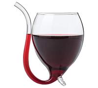 Wine Glasses with Straw,URMAGIC Vampire Shape Clear Juice Cup,300ml Goblet Drinking Glasses with Drinking Tube,Whiskey Glass Cup,High Gorosilicate Glass Champagne Cups,Gift for Men