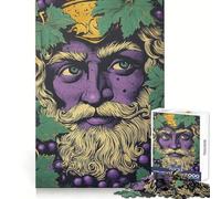 Wine God Illustration 1000 Piece Jigsaw Puzzles Clear Thinking Soft Distraction Precise Edges Meaningful Gift (38x26cm)