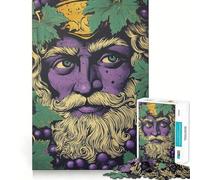 Wine God Illustration 1000 Piece Puzzle For Adults Problem Solving Toy Professional Grade Cutting Relaxing Indoor Group Activity (38x26cm)