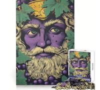 Wine God Illustration Jigsaw Puzzles for Adults 1000 Brain Memory Restful Activity Tight Lock Cozy Xmas Gift (50x75cm)