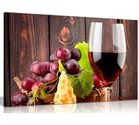 Wine & Grapes Kitchen Wall Canvas Wall Art Picture Print (18x12in)