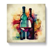 Wine Graphic Art Canvas Print | Gallery Wrapped 30mm Frame Wall Art | 20x20 inches | Ready to Hang | Modern Still Life Picture | Living Room Bedroom Lounge Office