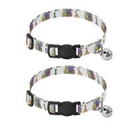 Wine Green Purple Leaves White Adjustable Buckle Cats Collar 2 Pack Dog Collars for Small Dogs