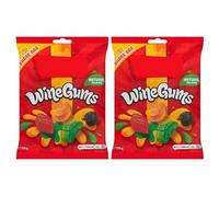 Wine Gums Juicies Sweets Mega Sharing Bag, Fruit Flavour Gummies, Natural Colours, Raspberry Orange Lemon Lime Blackcurrant, 350g,Pack Of 2