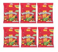 Wine Gums Multipack - 6 x 130g Share Bags - Original Assorted Fruit Flavour Chewy Gummy Sweets - Bulk Retro Candy Share Pack