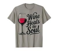 Wine Heals the Soul Vintage Wine Glass Sommelier Joke T-Shirt