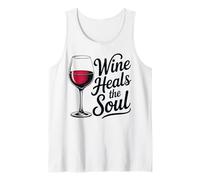 Wine Heals the Soul Vintage Wine Glass Sommelier Joke Tank Top