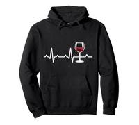 Wine Heartbeat Heart Pulse Glass Drinker Lover Tasting Cool Pullover Hoodie