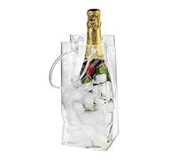 Wine Ice Bag Beer Cooler Bag Portable Collapsible Clear White Wine Chiller Ice Bag with Handle for Party Cold Beverage (2 Pcs)