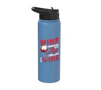 Wine Improves with Age I Improve with Wine - Wine Lover Stainless Steel Insulated Water Bottle