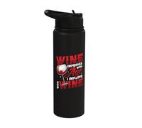 Wine Improves with Age I Improve with Wine - Wine Lover Stainless Steel Insulated Water Bottle