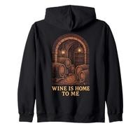Wine Is Home To Me Rustic Cellar Art Zip Hoodie