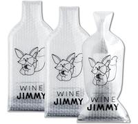 Wine Jimmy | Reusable Wine Travel Protector Sleeves for Glass Bottles | Impact & Leak Resistant | Carrier Bag Luggage | Airplane Cruise Car | Gift Holiday Vacation Party | 3 Pack w/3 Bubble Wraps