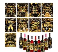 Wine Labels Stickers, Happy New Year Self-Adhesive Party Decoration, 2026 Happy New Year Bottle Labels for Women, Teenagers, Athletes, Cyclists, Golfers, Family, Friends, Colleagues