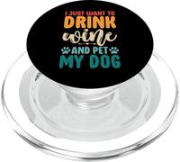 Wine Lover And Pet My Dog Mom Funny PopSockets PopGrip for MagSafe