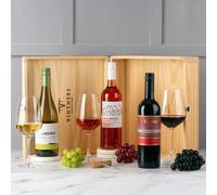 Wine Lovers Classic Mixed Three in Wood Box, 3 Bottle Wine Gift Set, 75cl, Red, White, RoseBy Winebuyers