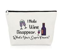 Wine Lovers Gifts Wine Drinker Gifts Makeup Bag Drinking Lover Gift for Women Bartender Mom Wife Sister Best Friends Appreciation Gift Trip Bachelorette Party Christmas Birthday Cosmetic Pouch