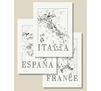 Wine maps 3-pack - Old World Wine (50x70cm)
