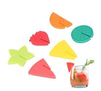Wine Markers for Glasses, Silicone Drinking Distinction Signs - Pack of 6 Fruit-shaped Champagne Flute Markers for Celebrations Wedding Christmas