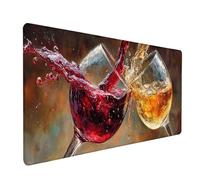 Wine Mouse Mat, Abstract Gaming Mouse Pad 40x20in, Desk Mat Large, Office Desk Accessories, Mousepad Large with Stitched Edges, Improved Precision and Speed, for PC Gaming, Laptop, Office, U-1784
