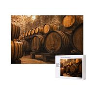Wine Oak Container,300 Pieces Wooden Jigsaw Family Game Jigsaw Puzzles for Adults Teens Home Decor