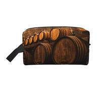Wine Oak ContainerLarge Capacity Cosmetic Organizer，Travel Makeup Bag for Women