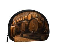 Wine Oak ContainerSmall Makeup Sanitary Napkin Storage Bag,Women's Cosmetic Coin Purse