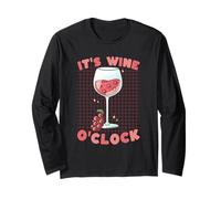 Wine O'Clock Funny Saying Wine Lover Celebration Long Sleeve T-Shirt