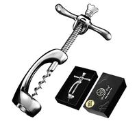 Deluxe Wine Bottle Opener for Intact Cork Removal - Heavy Duty Corkscrew Wine Opener Manual - Wine Cork Screw for Smooth and Effortless Bottle Opening