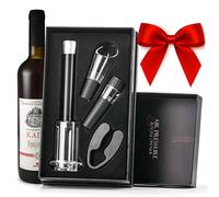 Wine Opener Gift Set - Corkscrew Bottle Opener + Aerator Pourer + Vacuum Stopper + Foil Cutter, No Cork Pieces Float with Gift Box