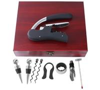 Wine Opener Set with Rabbit Corkscrew - Stainless Steel Wine Bottle Opener Kit Includes Foil Cutter, Wine Decanter Pourer, Thermometer, Drip Ring, and Alloy Stopper, Comes in a Nice Gift Box (9 Piece)