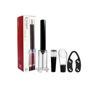 Wine Opening Set Wine Opener Air Pressure Air Pressure Pump Wine Bottle Opener Set Creative Practical Wine Opener Gift Set Efficient Corkscrew Vacuum Stopper Cork Remover (Black(plastic))