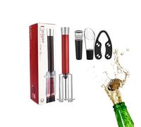 Wine Opening Set Wine Opener Air Pressure Air Pressure Pump Wine Bottle Opener Set Creative Practical Wine Opener Gift Set Efficient Corkscrew Vacuum Stopper Cork Remover (Red)