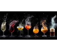 Wine Paint by Numbers for Adults Beginners, DIY Large Acrylic Paint by Number Kits on Canvas 100x200cm/40x80in, Panoramic Wall Art for Home Decor Arts and Crafts Hobby Gift, Cocktail,Frameless,w-573k