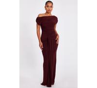 Wine Petite Off Shoulder Maxi Dress Quiz Wine 14