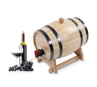 Wine Pine Barrels with Stand, Wooden Beer Barrels No Leak Storage Bucket Self Brewed Wine Keg Aging Barrels Whiskey Barrel for Catering Bar(3L)