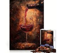 Wine Pouring Into Glass Painting Adult Jigsaw Puzzle1000 Pieces Mind Wellness Serene Activity Sharp Edges (50x75cm)