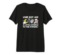 Wine Pun Tiny Gems Diamond Painting DIY Craft Night Humor Premium T-Shirt