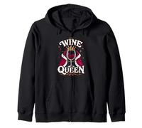 Wine queen wine drinker ladies Zip Hoodie