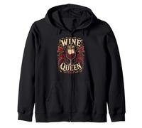 Wine queen wine drinker ladies Zip Hoodie