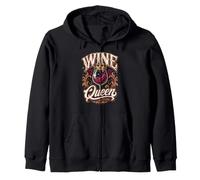 Wine queen wine drinker ladies Zip Hoodie