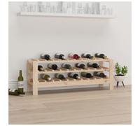 Wine Rack 109.5x30x42 cm Solid Pine Wood Natural Rustic 80 Bottle Display Indoor