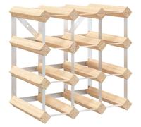Wine Rack 12 Bottle Solid Pinewood Display Holder Storage Cabinet Shelf vidaXL