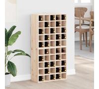Wine Rack 2 Pieces Natural Solid Pine Wood 56 x 25 x 56 cm with Storage Space for Bottles and Glasses, Multifunctional as Bar Cabinet, Sideboard, Sideboard for Living Room, Kitchen, Party or Cellar