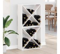 Wine Rack 2pcs Solid Pine Wood White 62x25x62cm Modular Stackable Storage Indoor