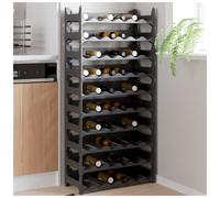 Wine Rack Anthracite PP 60x26x130cm Modular Stackable 60-Bottle Storage IndoorXL
