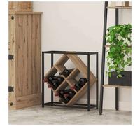 Wine Rack Artisan Oak Engineered Wood 51x18x52.5cm 16 Bottle Compact for Kitchen