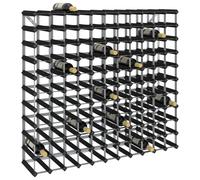 Wine Rack Black Solid Pine & Galvanised Steel 12-Bottle 32.5x22.5x32.5cm Rustic