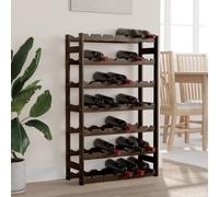 Wine Rack Black Solid Pinewood 42 Bottle 7-Tier 102x62.5x25cm for Cellar